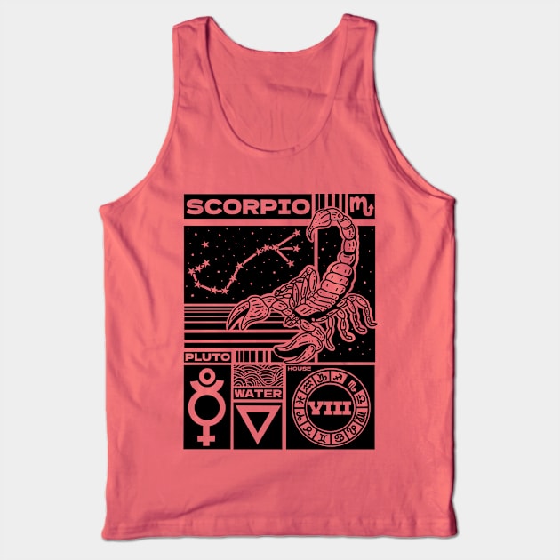 Scorpio Zodiac Astrology Sign Tank Top by Studio Budal